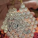 Klipsy długie długie lekkie filigrane w kolorze srebrnym i złotym w indyjskim orientalnym stylu pole