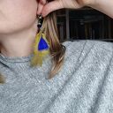 Klipsy pióra lekkie - folk boho etno damskie