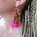 Klipsy etno boho folk box - lekkie klipsy ręcznie robione