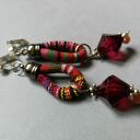 klipsy etno boho handmade lina - box x1 - pojedyncza sztuka