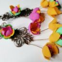 Klipsy kwiatowe ażurowe boho lekkie box x1