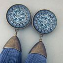 Klipsy Anna z jedwabistymi chwostami - boho handmade