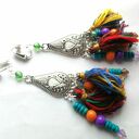klipsy etno boho handmade folk - box x1 - polecam pojedyncza sztuka
