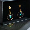 klipsy wiszące - turkusowa kropka