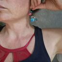 Orientalne klipsy z koralikami - boho etno (handmade)