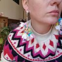 Długie bujne klipsy Frida Folk - kolorowe frędzle boho na klipsy