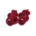 Bordowe kolczyki soutache