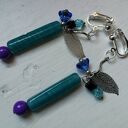 Niebieskie klipsy etno boho eleganckie - Ruda Klara Box x1