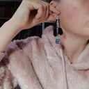 Klipsy matrioszki Boho - frędzle handmade