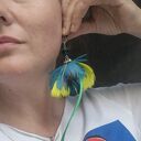 Klipsy lekkie kolorowe długie pióra, niezwykle widowiskowe polecam