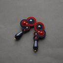 granatowo-czerwone klipsy sutasz