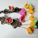 Klipsy kwiatowe ażurowe boho lekkie box x1