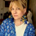 Klipsy długie kolorowe kwiaty