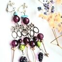 Boho klipsy handmade z chwostami - pojedynczy egzemplarz (lekkie i kolorowe)