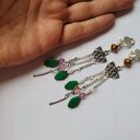 Klipsy etno boho wiszące z żółtymi chwostami - box x1
