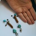 Klipsy etno boho orient box k1 - ręcznie robione na klipsy