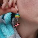 Klipsy tęczowe boho Frida - lekkie, kolorowe (bez przekłuwania)