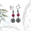 Długie klipsy wiszące zebra - regulowane klipsy handmade na prezent