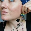 Klipsy etno boho folk kolorowe kwiaty box x1