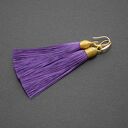 Fioletowe klipsy z chwostami - delikatne i eleganckie (ok. 8 cm)