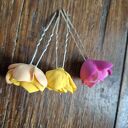 Spinki do włosów do wpięcia w kok typu szpilki - kwiaty handmade