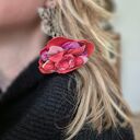 Klipsy czerwone kwiaty - lekkie i długie handmade