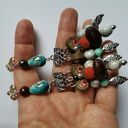 Klipsy koraliki i kamienie Boho Etno-Folk - Box x1