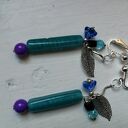 Niebieskie klipsy etno boho eleganckie - Ruda Klara Box x1