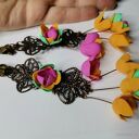 Klipsy kwiatowe ażurowe boho lekkie box x1