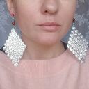 Klipsy wiszące lekkie boho "Światło Hindi" - ręcznie robione w jednym egzemplarzu