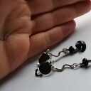 klipsy etno boho folk czarne serca kryształki, polecam X1