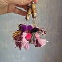 Długie kolorowe klipsy z chwostami - biżuteria boho handmade