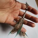 Klipsy pióra lekkie w stylu etno-boho - kolorowe frędzle na klipsy
