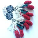 Kolorowe, lekkie i długie klipsy folk, etno i boho (9 cm)
