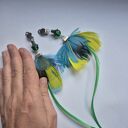 Klipsy lekkie kolorowe długie pióra, niezwykle widowiskowe polecam