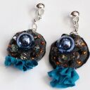 Duże klipsy handmade „Żonkile nie gile” - boho bez przekłuwania