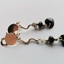 klipsy etno boho folk czarne serca kryształki, polecam X1