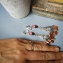 Długie, eleganckie klipsy boho folk - kolorowa biżuteria na klips