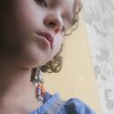 Klipsy boho etno wiszące długie - ręcznie robione koraliki (Ruda Klara)