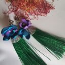 Klipsy etno boho z chwostami - frędzle handmade na ślub i folk