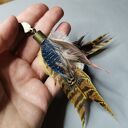 Klipsy boho etno Frida z piórami i frędzlami - długie i lekkie