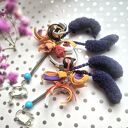 Klipsy zwariowane lekkie handmade