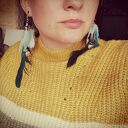 Klipsy etno boho z piór - folkowy look bez przekłuwania