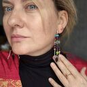 Klipsy rękodzieło wykonane w pojedynczym egzemplarzu w stylu Boho Box X1