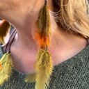 Klipsy długie pióra kolorowe bardzo stylowe polecam zwracają uwagę duże leciutkie cudne Box X1