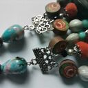 Klipsy koraliki i kamienie Boho Etno-Folk - Box x1