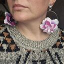 Klipsy lekkie kwiaty w odcieniach różu - delikatna biżuteria handmade