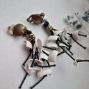 Klipsy białe kwiaty - leciutkie klipsy handmade boho
