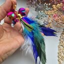 Klipsy z piór boho - lekkie i duże, Ruda Klara