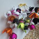 Klipsy boho kwiaty lekkie dlugie box X1